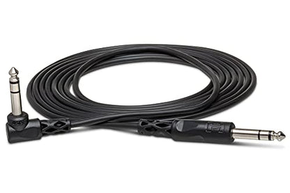 Hosa CSS-105R 1/4 Inch TRS to Right-angle 1/4 Inch TRS Balanced Interconnect Cable, 5 Feet