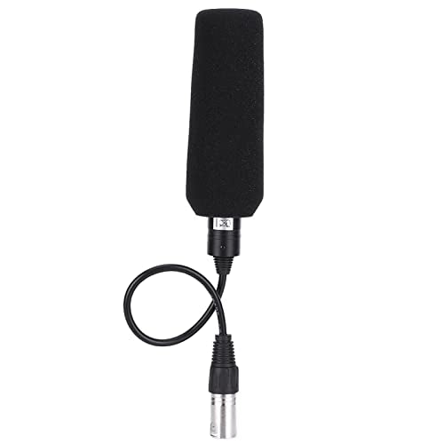 Keenso Condenser Microphone, Stereo Camera Mic Unidirectional AntiInterference Video Recording Microphone (Black) Microphone Microphone (Black)