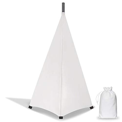 Dofilachy Speaker Stand Cover-DJ Bag with 360 Degree Cover, Speaker Tripod Scrim Cover for Speaker/Lighting with Free Travel Bag (One Pack-White) - color: One Pack-white