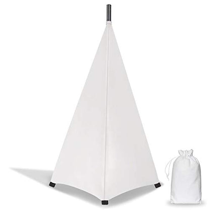 Dofilachy Speaker Stand Cover-DJ Bag with 360 Degree Cover, Speaker Tripod Scrim Cover for Speaker/Lighting with Free Travel Bag (One Pack-White) - color: One Pack-white