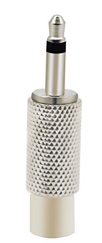 RCA to 3.5MM Audio TS Adapter 3.5mm 1/8" Mono Plug Male to RCA Female Jack Adaptor Connector (Silver)(5 Packs, 2-Pole) - color: 5 Packs, 2-Pole