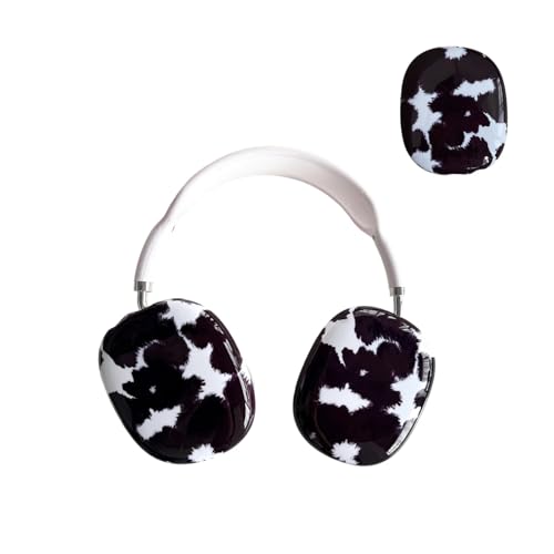 Case Compatible with AirPods Max Headphones, Soft TPU Cute Cow Pattern Anti-Scratch Protective Ear Cup Covers Headphone Cases for Woman Kids - color: cow