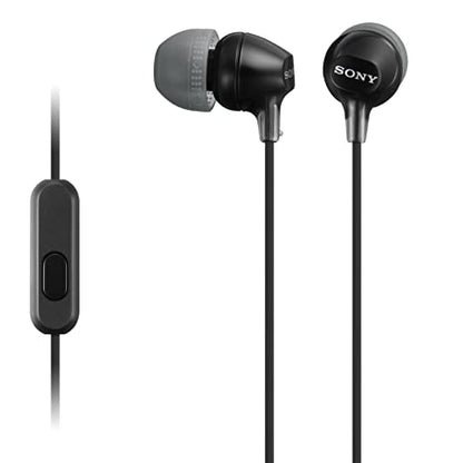 Sony MDREX15AP In-Ear Earbud Headphones with Mic, Black (MDREX15AP/B) - color: Black, style: 3.5mm Aux, Mic