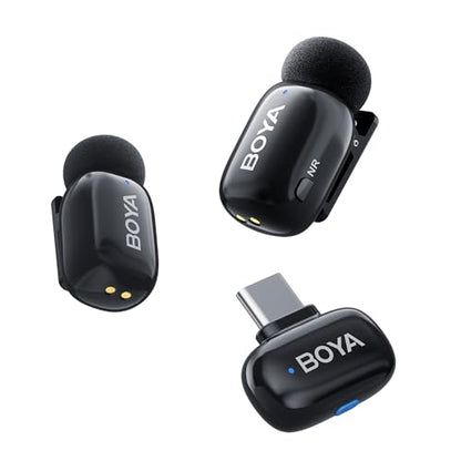 BOYA Mini 2 Wireless Lavalier Microphone with AI Noise Cancellation, App Control, 6H Battery per TX for iPhone 15/16/17 & Android, Video, Podcasts, Vlogging, TikTok, YouTube - style: Mini 2(USB-C NO CASE)
