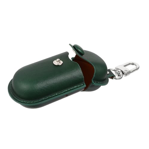 Green Leather Cotton Earphone Case, Portable Scratch-Proof Holder