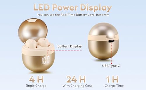 Invisible Mini Sleep Earbuds Bluetooth Wireless for Side Sleeper Small Ears - color: Beige