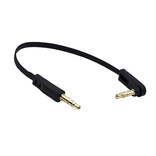 15.2cm(6인치) 3.5mm 스테레오 잭 오디오 케이블, 스트레이트 수 - 90도 각도 수 0.3cm(1/8인치) TRS 플러그 AUX 코드, 헤드폰, 스피커, 자동차 오디오, 홈 오디오용, 1팩