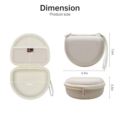 Headphone Case Compatible with Beats Studio Pro/Solo 4 / Studio 3 / Solo 3 / Picun B8 / BERIBES/JLab JBuds Lux ANC Wireless Bluetooth Noise Cancelling Headphones(Cream) - color: Cream