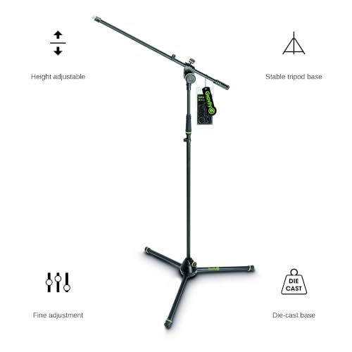 Gravity GMS4321B Microphone Stand with Folding Tripod Base & 2-Point Adjustment Boom