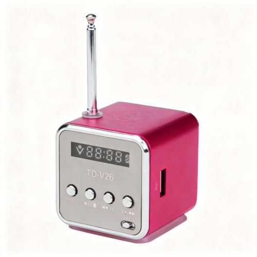 Mini Wireless Portable Bluetooth FM Radio Speaker MP3 Player,Pink - color: Pink