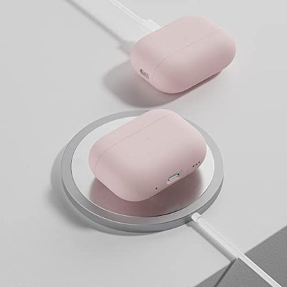 ORNARTO for AirPods Pro 2 Case, Hybrid Silicone, Pink | Hybrid Silicone Rubber, Front LED Visible, Wireless Charging, Skin-Friendly Soft Touch, Anti-Scratch, Detachable Lanyard - color: Pink