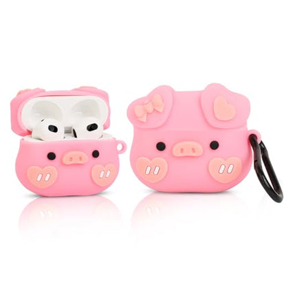 (3Pack+Cleaner Pen) XMBYGY Case for AirPods 3rd Generation Earbuds with Cleaning Pen Kit, Cute Cartoon Skin Design Silicone Charging Case Protective Covers for AirPods 3 (A+PG+BKSD) - color: A+PG+BKSD