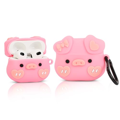 (3Pack+Cleaner Pen) XMBYGY Case for AirPods 3rd Generation Earbuds with Cleaning Pen Kit, Cute Cartoon Skin Design Silicone Charging Case Protective Covers for AirPods 3 - color: AM+MR+MH
