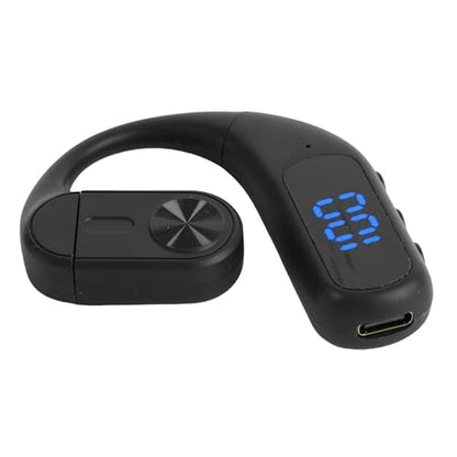 AMONIDA Bluetooth Headset, Single Ear Headset with Earhook Design, Noise Canceling Wireless Handsfree Earpiece for Trucker Driver Business (Black) - color: Black