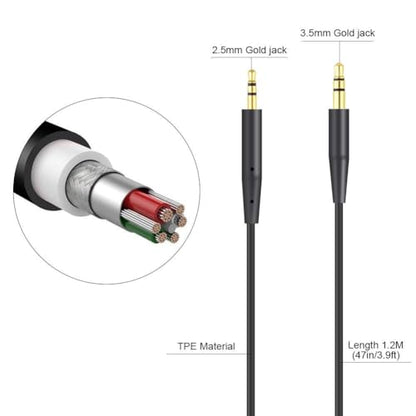 Replacement Audio Cable Compatible with Bose 700 QuietComfort Ultra QC45 QC35II QC35 QC25 NC 700 Soundlink Soundtrue Noise Cancelling Headphones (Black) - color: Black