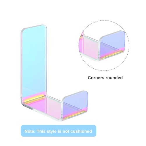 Weewooday 4 Pieces Headphone Hanger Headset Stand Holder, Colorful | Adhesive Wall Mount Headphone Hook under Desk Acrylic Gaming Earphones Hanger for Earphone Controller - color: Colorful