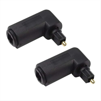 Digital Optical Audio Adapter 2 Pack 90 Degree Male to Female Toslink Compatible with Audio