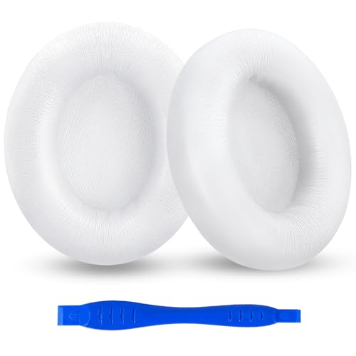 Studio Pro Headphone Ear Pads, Replacement Earpads/Cushions for Beats Studio Pro, with Premium Protein Leather, Resilient Memory Foam, Added Thickness - color: White