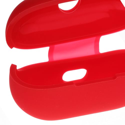 Vaguelly Silicone Charging Case Cover Sleeve for Buds Earbuds, Protective Earphone Holder with Keychain, Red Earbud Accessory for Travel and Daily Use