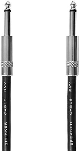 2Pcs 6ft 12AWG 1/4" TS Cable Heavy Duty Audio Amplifier Speaker Cord - size: 6ft