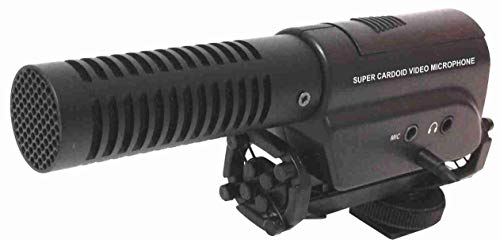 Mini Shotgun Microphone with LED Light and C-Bracket Mount
