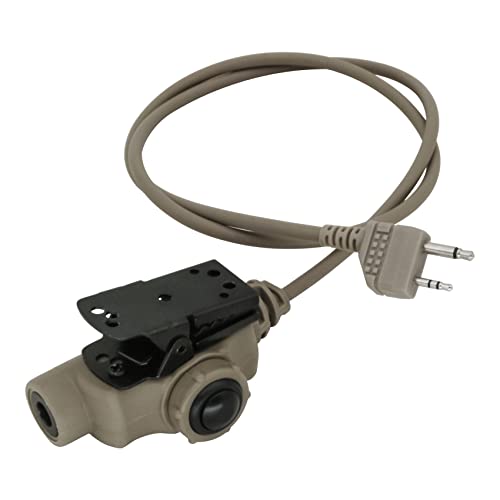 HEARFALCOM Tactical Headset Adapter U94 V2 PTT for Midland Plug Walkie Talkie for Airsoft Hunting Sports (Sandy) - color: sandy
