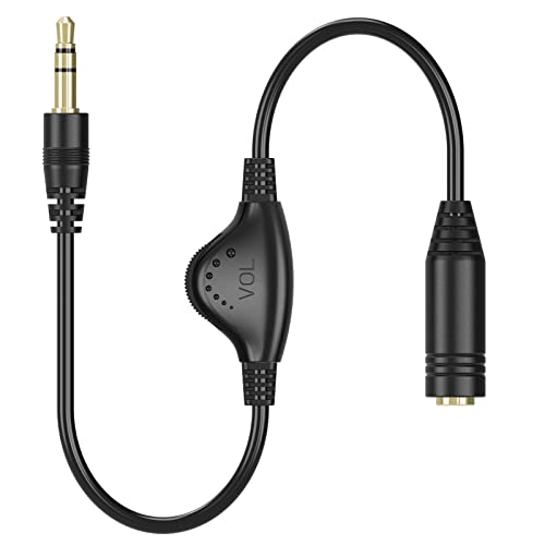 PChero 3.5mm Male to Female Stereo Audio Extension Adapter Cable,10inch | with Volume Adjustment Control - size: 1 ft, 1 Pack
