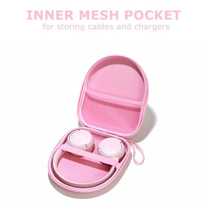 Ginsco Universal Headphone Case Compatible with JBL Tune 510BT 720BT, Sony WH-CH 720N/WH-CH520, with Sony/JBL/Soundcore Q20i Q30/BERIBES/TOZO/KVIDIO etc Wireless Headphones Pink - color: Pink