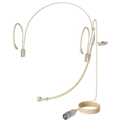 J K MIC-J 069 Headset Microphone Compatible with Audio-Technica Bodypacks | Unidirectional Headworn Microphone Earhook Mic with Hirose 4-Pin Plug, Compatible with Audio-Technica Wireless Transmitters