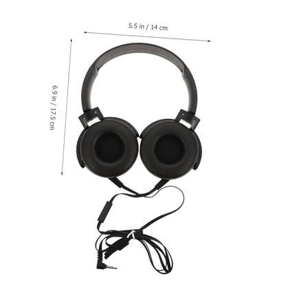 Uonlytech Head Mounted Wired Stereo Headphone with Microphone for Computer and Phone Lightweight Breathable Over Ear Headset for Audio Transmission and Realistic Gaming Sound Black