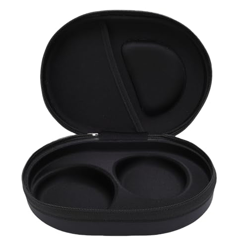 Hard EVA Carrying Case for Over Ear Headphones, PU Leather Protective Travel Storage Bag with Waterproof Shockproof Design, Black - color: Black