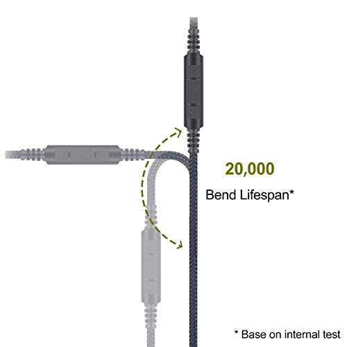 Audio Replacement Cable with in-Line Mic Remote Volume Control Compatible with Sennheiser PXC550, PXC480 Headphones, Audio Cord Compatible with Samsung Galaxy Huawei Android - color: Grey-Android-3.5mm