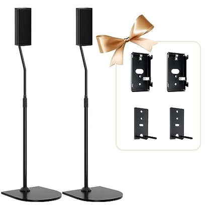 Adjustable Speaker Stand Pair for Bose Built in Cable Management wr Slideconnect Bracket, for UB-20, UFS-20 II, Lifestyle 600, CineMate II, Lifestyle SoundTouch, Acoustimass Series Bose Speaker Stands