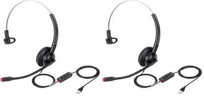 USB Headset with Microphone for PC Laptop Computer Headphone Noise Cancelling Mic for Home Office Online Class Skype Zoom (Pack of 2) - size: H360M (Pack of 2)