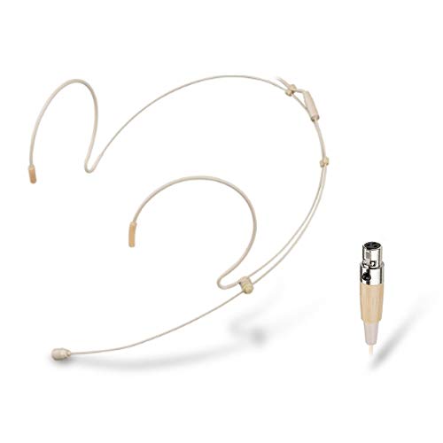 Headset Headworn Microphone Compatible with AKG Bodypack | Earhook Double Over Ear Earset Over Ear Headband Mic for Wireless Transmitter System with 1.2m Cable Mini XLR 3 Pin TA3F Plug