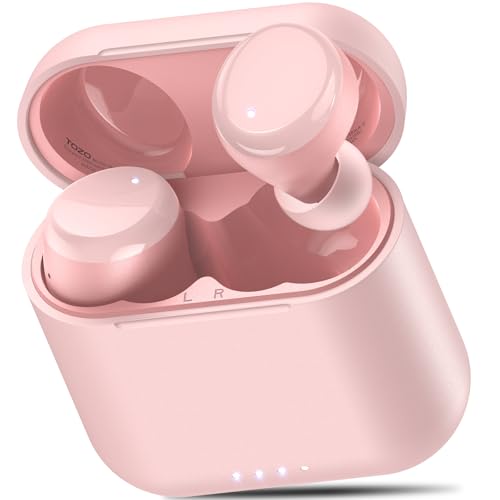 TOZO T6 Wireless Earbuds Bluetooth 5.3 Stereo Sound in Ear Headphones | 50H Long Playtime Ear buds with Charging Case, App Customizable EQs, IPX8 Waterproof Earphones, AI Calls, Deep Bass - color: Pink