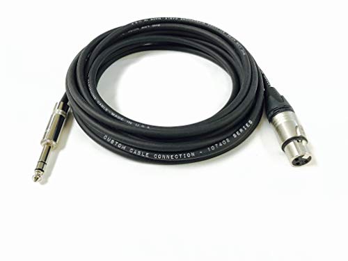 Custom Cable Connection 1 Foot Neutrik NC3FXX Female XLR to Neutrik Rean NYS228 1/4 Inch (6.35mm) TRS Balanced Pro Audio Cable - size: 1 Foot, style: Female (Black)