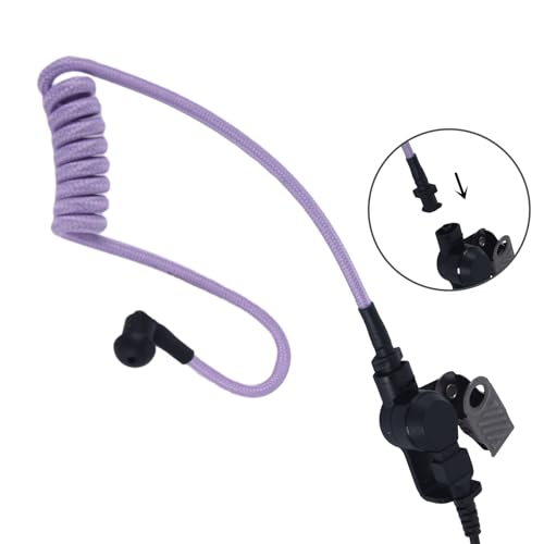 WODASEN Replacement Braided Nylon Fiber Acoustic Coil Tube Moisture Resistant Waterproof Color for Radio Earpiece (PurePurple-2) - color: PurePurple-2