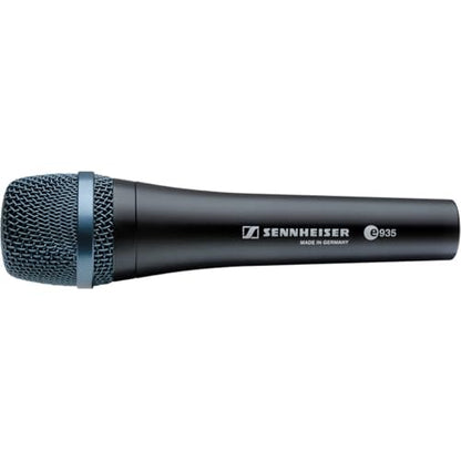 Sennheiser e 935 Wired Professional Cardioid Dynamic Handheld Vocal Microphone with Clip - Bundle with H&A Tripod Stand Telescoping Boom, 25' XLR M to F Cable | Cardioid dynamic microphone with tripod stand and XLR cable for live performance, studio recor