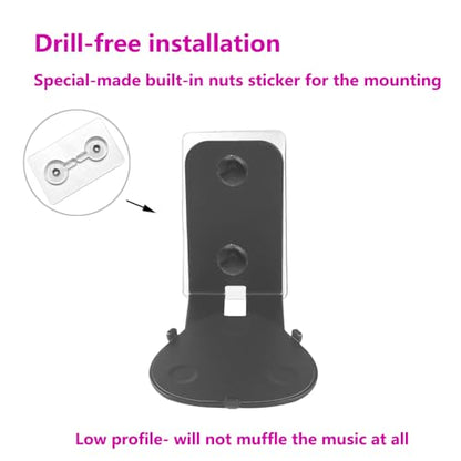 Wall Mount Bracket for Sonos Roam 2/Sonos Roam/Sonos Roam SL(Drill Free,Sturdy Metal,Enduring Paint Finish,Easy Install on the Wall,Single pc,Black) - color: Black, size: Wall mount-Single pc