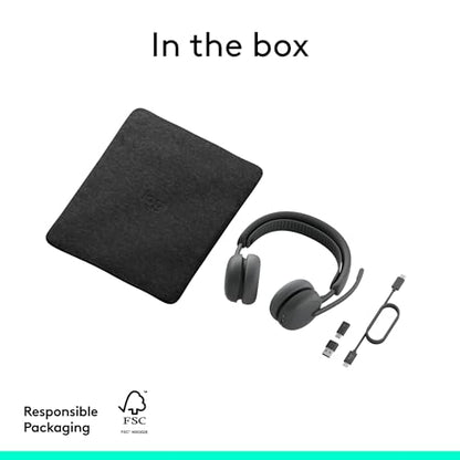 Logitech Zone Wireless 2 ES for Business Headset - Teams - Graphite | Adaptive Hybrid ANC, Bluetooth, USB-C & USB-A, Microsoft Teams Certified, ideal for Business, Noise-Canceling - color: Graphite, style: Wireless 2 ES