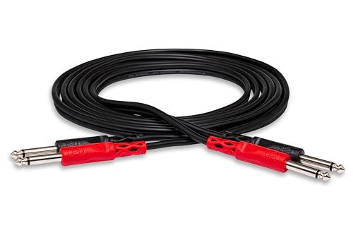 Hosa CPP-202 Dual 1/4 Inch TS to Dual 1/4 Inch TS Stereo Interconnect Cable, 6.6 Feet - size: 6.6 Feet