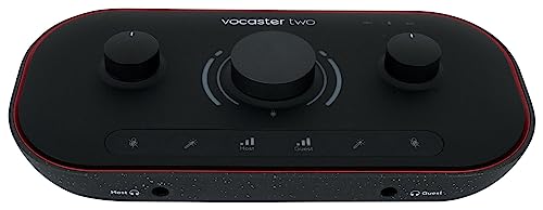 Audiosavings Bundle: Focusrite Vocaster Two USB-C Podcast Podcasting Studio Audio Recording Interface Bundle with (2) Rockville PRO-M50 SR Studio Headphones (3 Items)