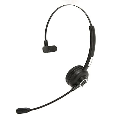Wireless Headset with Mic, Single Ear Trucker Bluetooth Headset with Charging Base, for PC Laptop Phone Tablets