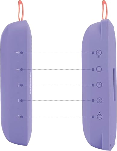 co2CREA Soft Silicone Case for Bose SoundLink Flex Bluetooth Speaker,Purple | Adjustable Shoulder Strap, Crossbody Carrying, Aluminum Carabiner, Lightweight - color: Purple Case