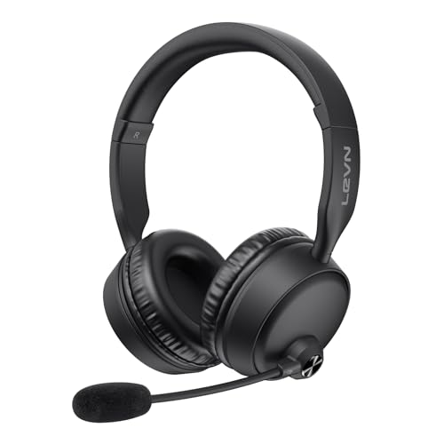 Bluetooth Headset with Microphone, 60 Hrs Bluetooth Headphones with Mic, Wireless Headset with Mic for Work/Meetings/Office/iPhone/Phone Calls/Call Center/Computer/PC/Teams/Zoom/Podcast/Skype/WebEx