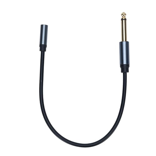 Diyeeni 6.35mm to 3.5mm Headphone Adapter, 1/4 Male to 1/8 Female Stereo Jack Cable, Gold Plated Copper Core 30cm PVC Extension Cord for Guitar, Piano, Amp, Headphones, Smartphone, Tablet