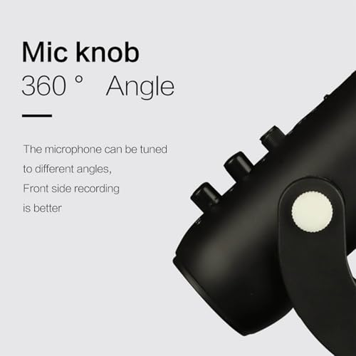 USB Condenser Microphone with RGB Light, Recording Microphone for Laptop PC iOS, 360 Degree Rotatable Computer Microphone with Live Monitoring and Noise Reduction