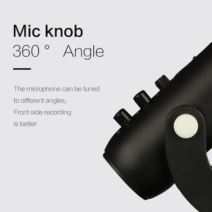 USB Condenser Microphone with RGB Light, Recording Microphone for Laptop PC iOS, 360 Degree Rotatable Computer Microphone with Live Monitoring and Noise Reduction