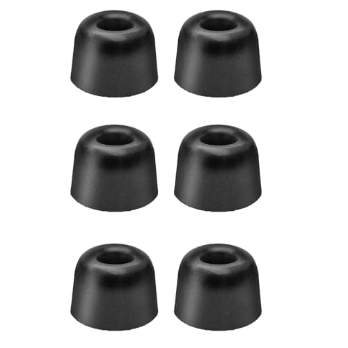 Klowcok Foam Replacement Earbud Tips for TV Ears Digital Headset, Medium | In-ear Headphones Tips, Comfort Fit, 3 Pairs, Black - size: Medium
